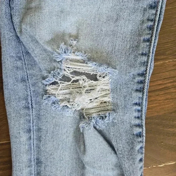 Levi's Wedgie straight light wash distressed jeans button fly denim sz 24 - Picture 3 of 12